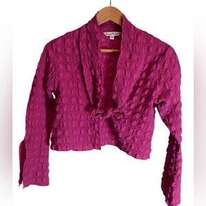 Courtney Washington N.Y. Boutique XS  Crinkle Jacket Bright Fuscia Pink